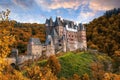 Amazing panoramic view of Burg Eltz castle in autumn., Rhineland-Palatinate, Germany Royalty Free Stock Photo