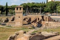 Amazing panoramic view of Circus Maximus and Palatine Hill in city of Rome, Italy Royalty Free Stock Photo