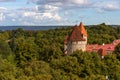 Amazing panoramic view of the city wall and towers Old Town of Tallin, Estonia Royalty Free Stock Photo