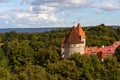Amazing panoramic view of the city wall and towers Old Town of Tallin, Estonia Royalty Free Stock Photo