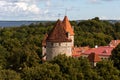 Amazing panoramic view of the city wall and towers Old Town of Tallin, Estonia Royalty Free Stock Photo