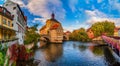 Amazing panoramic view of historic city center of Bamberg, Germany. UNESCO World Heritage Site Royalty Free Stock Photo