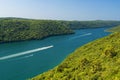 Amazing panoramic view of Lim Limska canal and valley in Croatia