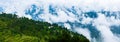 Amazing Panoramic view mountain Valley Uttarakhand, cloudy rainy season