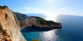 Amazing panoramic view of Navagio Bay Zakynthos, Greece Royalty Free Stock Photo