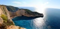 Amazing panoramic view of Navagio Bay Zakynthos, Greece Royalty Free Stock Photo