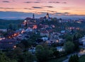 Amazing panoramic view of Nove Mesto nad Metuji at twilight, Czech Republic