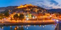 Narikala and Abanotubani at night, Tbilisi, Georgia Royalty Free Stock Photo