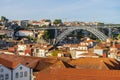 Amazing panoramic view of Oporto and Gaia with Douro river, aerial view, Porto, Portugal