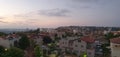 Amazing panoramic view of sunset in Zichron Yaakov on Carmel mountain in Israel, today