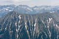 Amazing panoramic view to Todorka Peak from Vihren Peak, Pirin Mountain