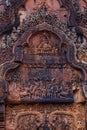 Amazing Pediments in Banteay Srei Royalty Free Stock Photo