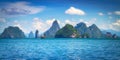 Amazing Phang Nga Bay with thousands of islands in Thailand Royalty Free Stock Photo