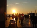 An amazing photography of the sunset over the sea Royalty Free Stock Photo