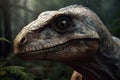 Amazing and photorealistic dinosaur. Jurassic period. Gigantic reptile. Close up view. Beautiful and scary dinosaurus Royalty Free Stock Photo