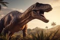 Amazing and photorealistic dinosaur. Jurassic period. Gigantic reptile. Close up view. Beautiful and scary dinosaurus Royalty Free Stock Photo