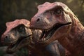 Amazing and photorealistic dinosaurs. Jurassic period. Gigantic reptile. Close up view. Beautiful and scary dinosaurus Royalty Free Stock Photo