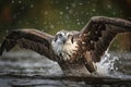 An amazing picture of an osprey or sea hawk trying to hunt