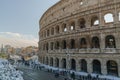 Colosseum during the snow