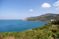 Amazing Picturesque view of Andaman sea in Phuket island Thailand.Nature View through the jungle on the beautiful bay and Royalty Free Stock Photo