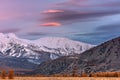 Mountains sky clouds lenticular autumn