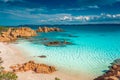 Amazing pink sand beach in Budelli Island, Maddalena Archipelago, Sardinia Royalty Free Stock Photo