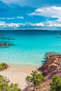 Amazing pink sand beach in Budelli Island, Maddalena Archipelago, Sardinia Royalty Free Stock Photo