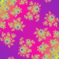 Amazing pink and violet yellow flowers design background