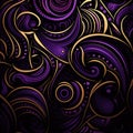 Amazing purple, gold and black maori pattern