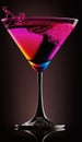 Amazing purple, pink, orange fusion cocktail