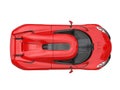 Amazing raging red supercar - top down view Royalty Free Stock Photo