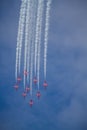 Red Arrows Diving Through The Sky