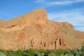 Amazing red mountain and green froest at the bottom Royalty Free Stock Photo