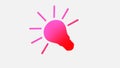 Amazing red and pink idea bulb icon on white background