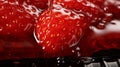Amazing red strawberry jam background Royalty Free Stock Photo