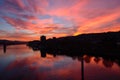 Amazing red sunset in Vienne, France Royalty Free Stock Photo