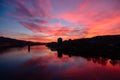 Amazing red sunset in Vienne, France Royalty Free Stock Photo