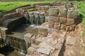 Amazing remains of Inca`s fountain at Tipon archaeological site in the Sacred Valley, Cuzco region of Peru