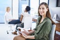 Amazing results come from doing more than you dream. Portrait of a young designer sitting in an office with her