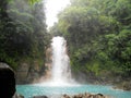 The amazing Rio Celese waterfall. Trekking through the jungle.