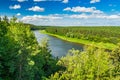 Amazing River and Forest Landscape. Forest with Beautiful Sunlight