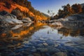 Amazing river landscape from Turkey. Forest background at springtime. Beauty in nature and reflection of water