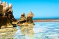 Amazing rock formations on beach