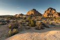 amazing rock formations in a desert landscape in Joshua Tree national park, California Royalty Free Stock Photo