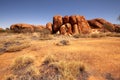 Amazing rock formations, Devils Marbles, Red Center, Australia Royalty Free Stock Photo