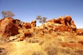 Amazing rock formations, Devils Marbles, Red Center, Australia Royalty Free Stock Photo