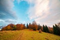 Amazing rural scene on autumn valley Royalty Free Stock Photo