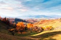 Amazing rural scene on autumn valley Royalty Free Stock Photo