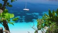 Amazing sailing vacations in mediterenean sea. Colorful harbor remote unspoiled nature, secluded Islands in Greece