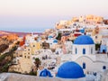 Amazing Santorini view with cave houses. Santorini island. Greece